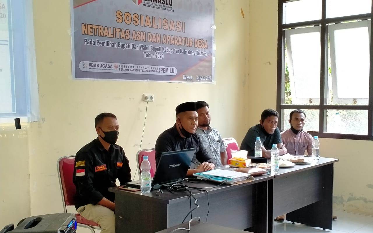 PANWASLU BACAN TIMUR SELATAN GELAR SOSIALISASI NETRALITAS ASN