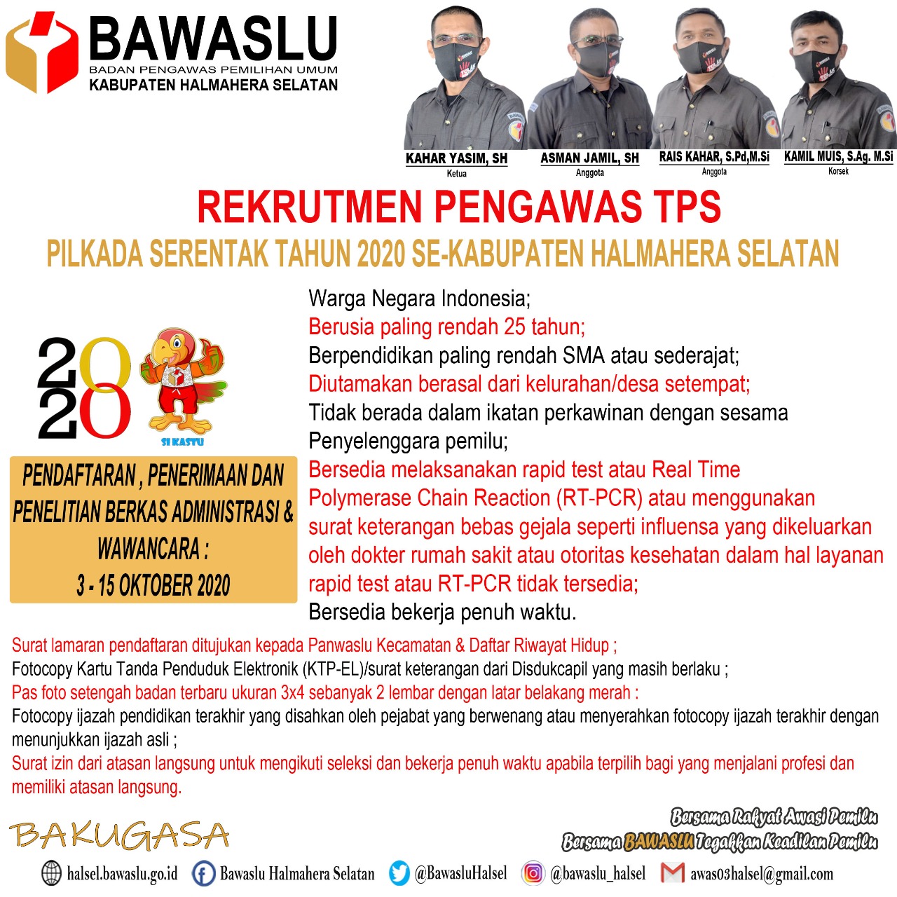 BAWASLU HALSEL REKRUT 493 PENGAWAS TPS